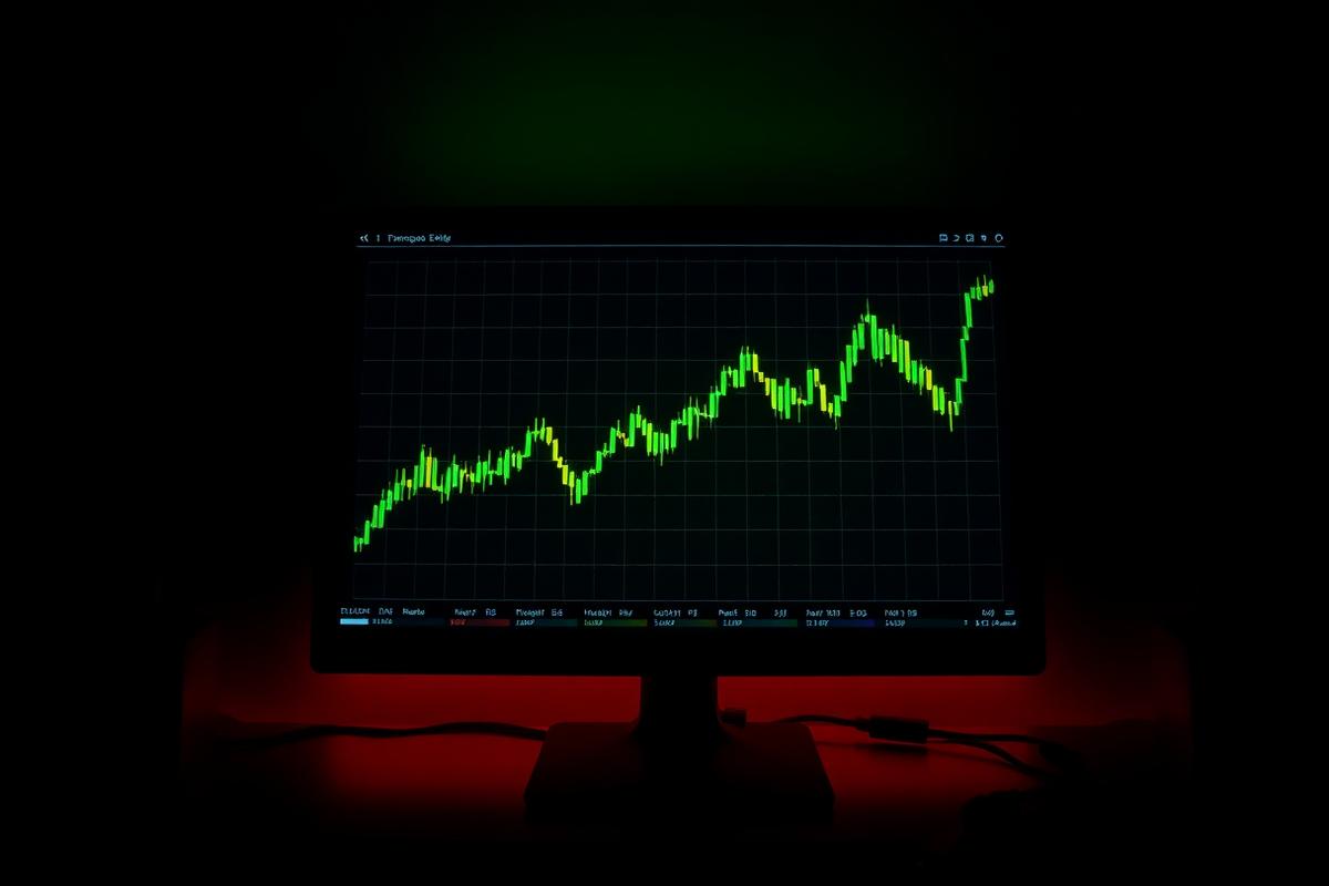 A stock market index chart on a clean screen